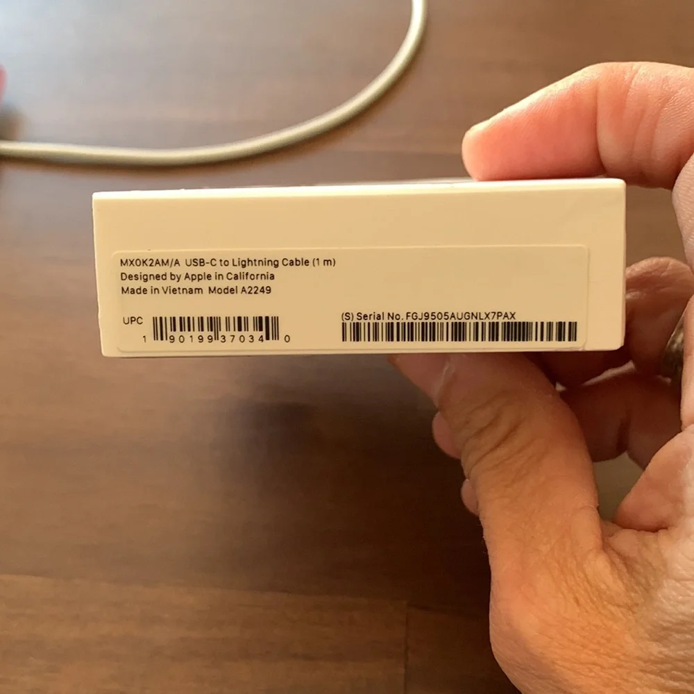 New Apple USB-C to lightning cable